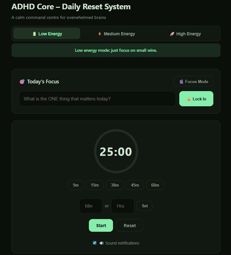 ADHDcore Daily Task tracker 1.0